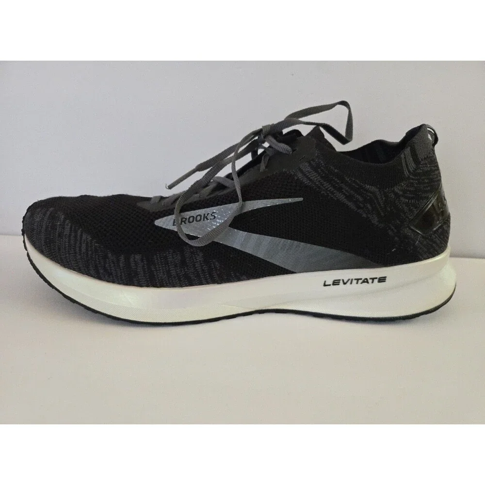 Brooks Levitate 4 Running Shoes Men's 14 Black And Pearl White ECU, No Insole